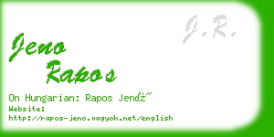 jeno rapos business card